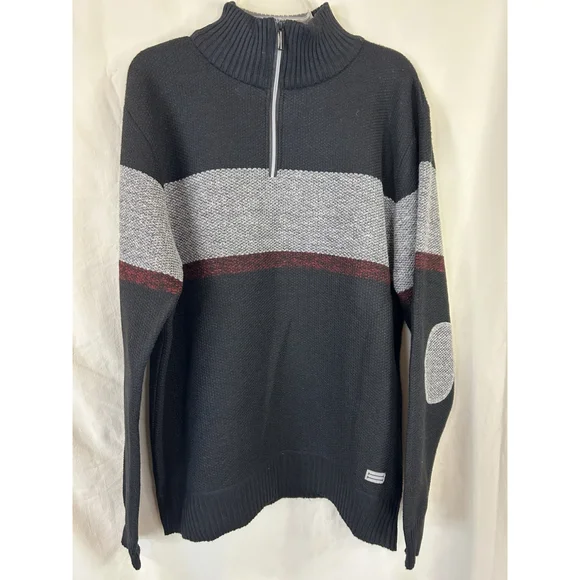 Harborsrce Men’s Quarter Zip Fleece Lined Sweater Jumper Pullover 2XL WARM - Picture 2 of 8